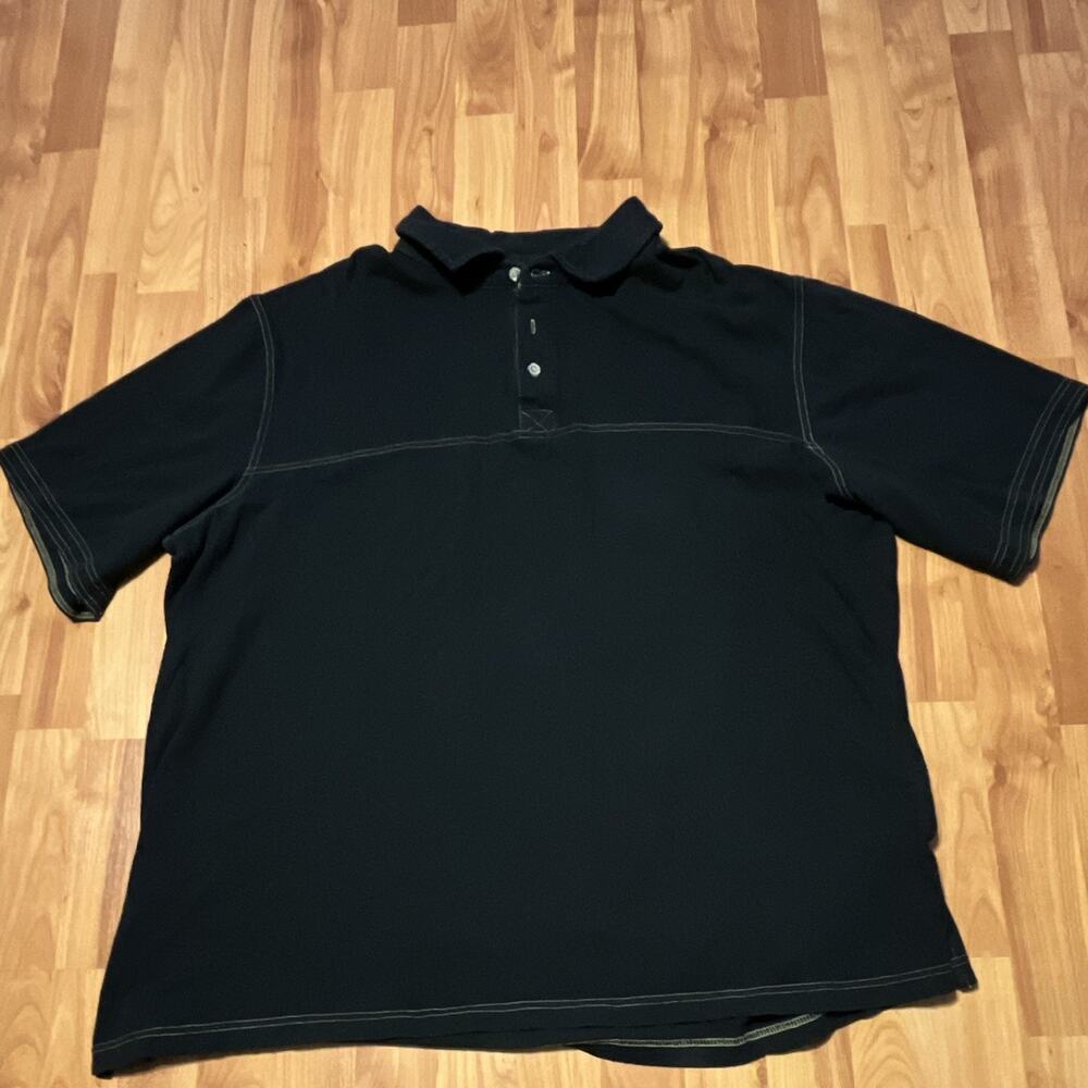 Boulder Creek Trading Company Men's Polo Shirt Black 2XL Tall Solid SS Button